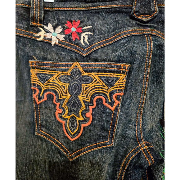 ANTIK DENIM Stretch Embroidered Low Rise Bootcut Jeans Boho S - Picture 4 of 16